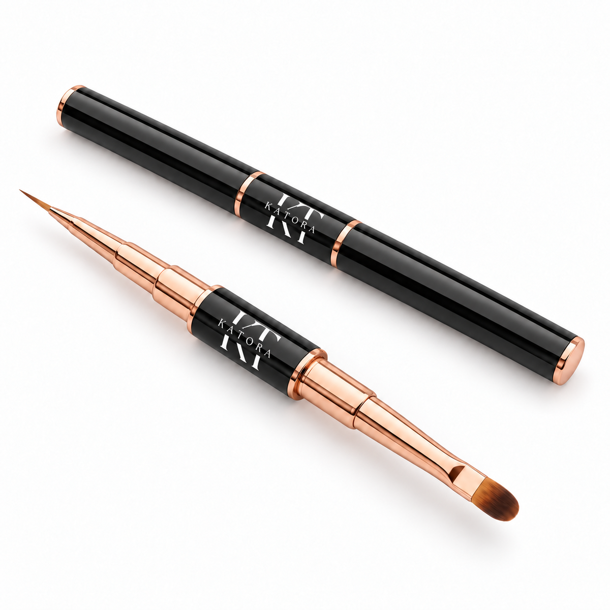 KATORA Dual Brush 01 – Liner 9 mm & Katzenzunge 8 × 5 mm